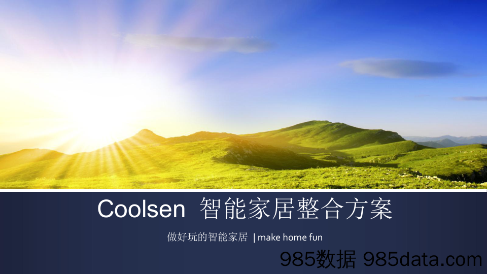 【家居商业计划书】《Coolsen》 智能家居整合方案 商业计划书