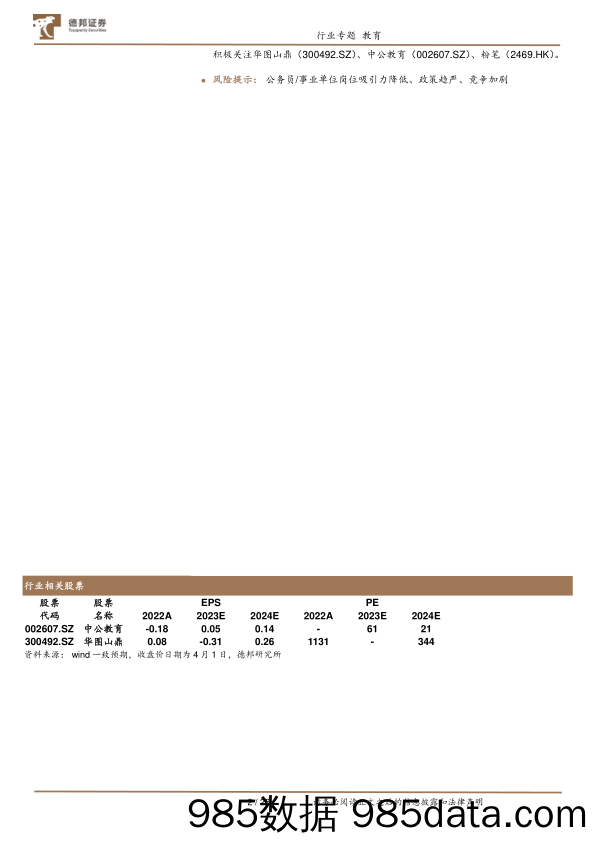 教育行业专题：招录市场需求强劲，华图中公扬帆起航-240402-德邦证券插图1