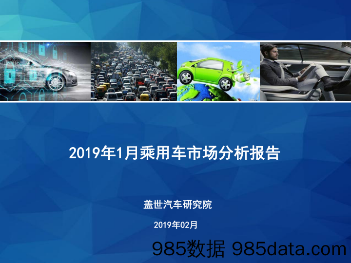 【汽车】盖世汽车-2019年1月乘用车市场销量分析-2019.2