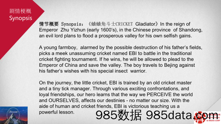 好莱坞动漫电影《THE CRICKET GLADIATOR》.商业计划书插图4