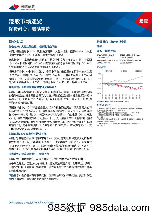 港股市场速览：保持耐心，继续等待-240331-国信证券