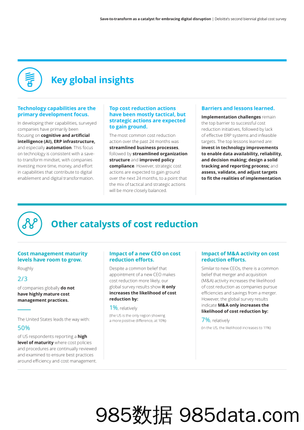 德勤-德勤成本调查报告：全球数字化变革加速发展，企业纷纷推动成本节约以促进转型-2019.5插图4