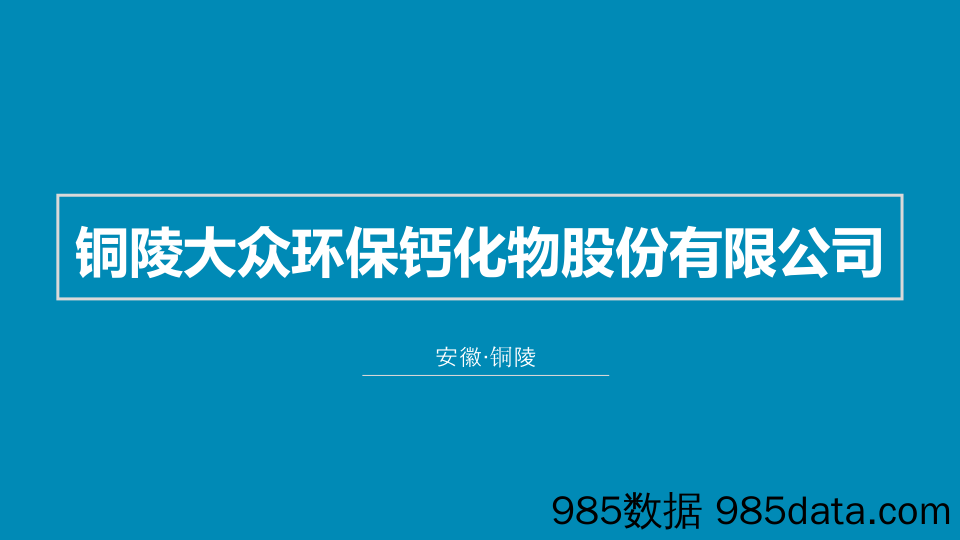 【医疗生物BP】铜陵大众环保钙化物股份有限公司