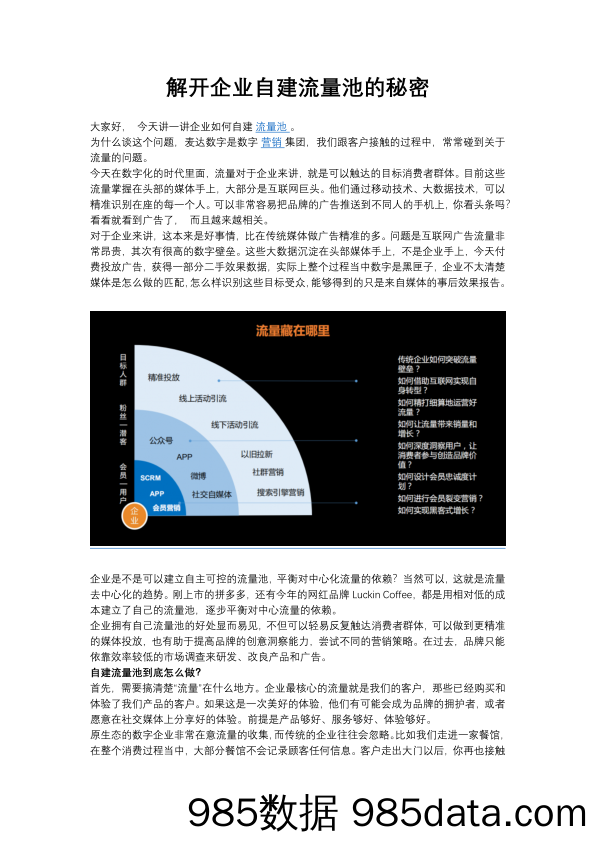 解开企业自建流量池的秘密