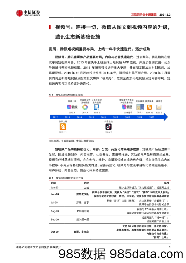 【微信-市场研报】互联网行业专题跟踪：视频号，完善微信内容社群与商业生态，或将带来行业格局新变化-20210202-中信证券插图5