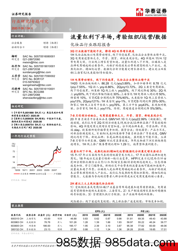 【流量分析研报】化妆品行业跟踪报告：流量红利下半场，考验组织运营数据-20200904-华泰证券