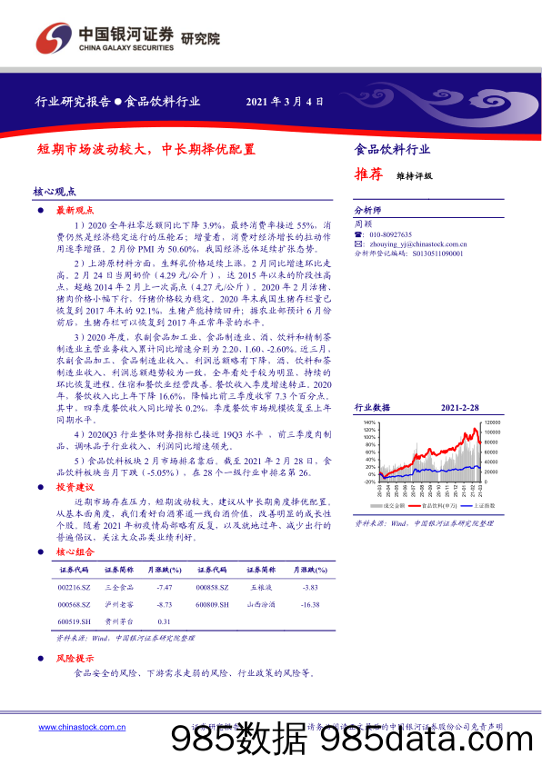 【酒市场研报】食品饮料行业：短期市场波动较大，中长期择优配置-20210304-银河证券