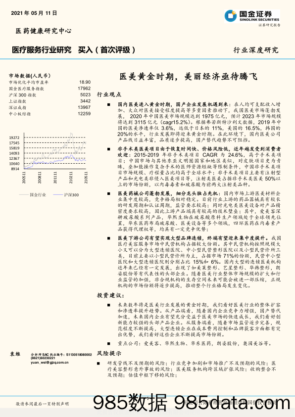 【医疗美容研报】医疗服务行业：医美黄金时期，美丽经济亟待腾飞-20210511-国金证券