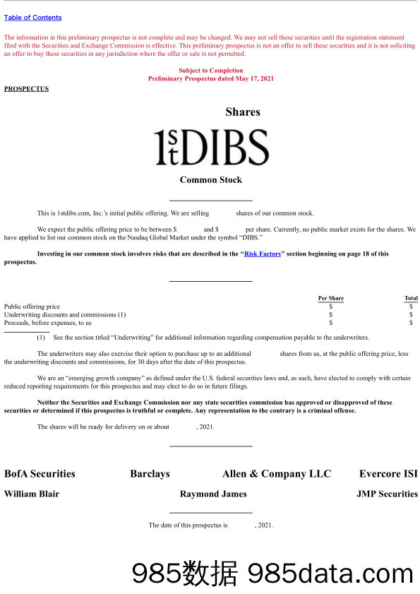 【其他电商】1STDIBS-美国在线奢侈品电商1stDibs招股书（英文）-2021.6插图2