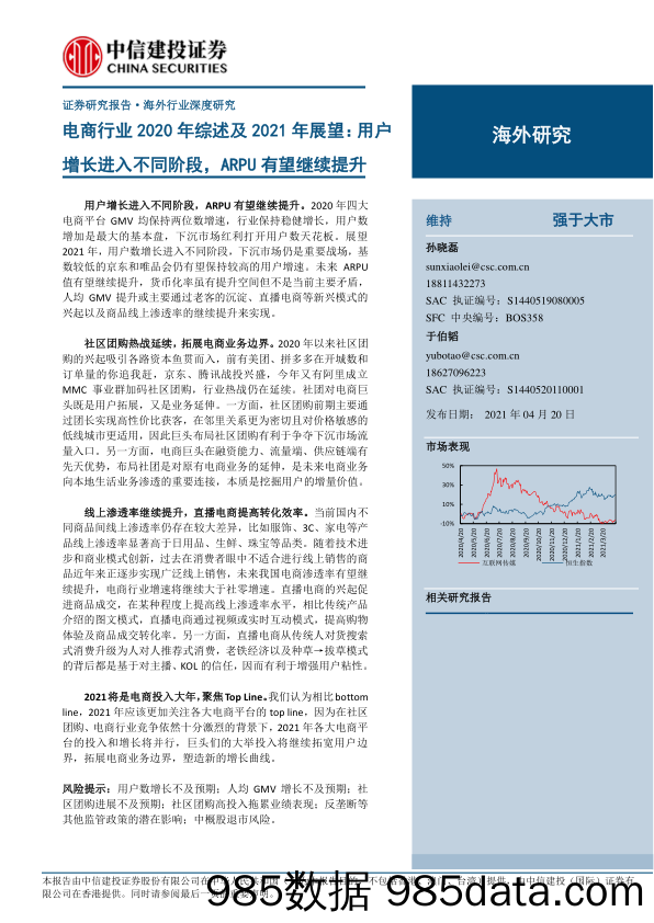 【电商行业】电商行业2020年综述及2021年展望：用户增长进入不同阶段，ARPU有望继续提升-20210420-中信建投