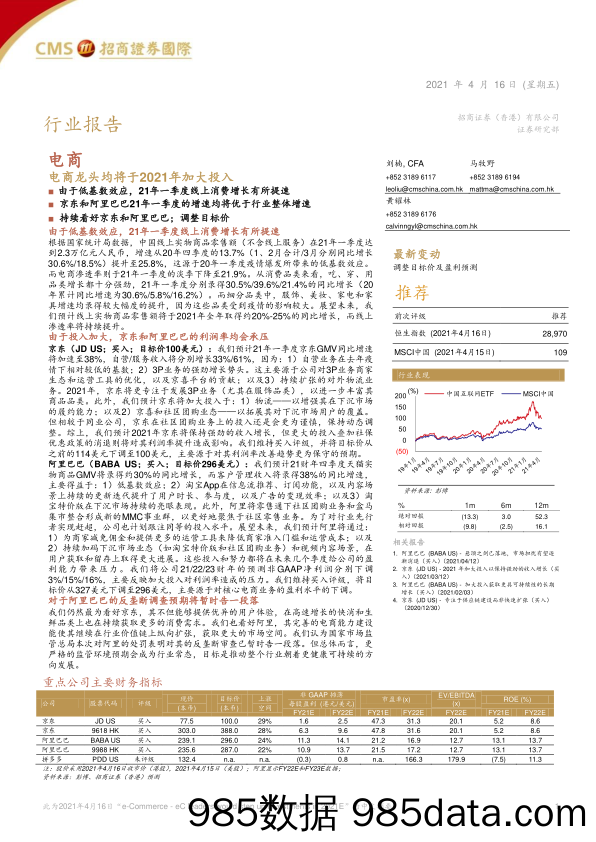 【电商行业】电商行业：电商龙头均将于2021年加大投入-20210416-招商证券（香港）