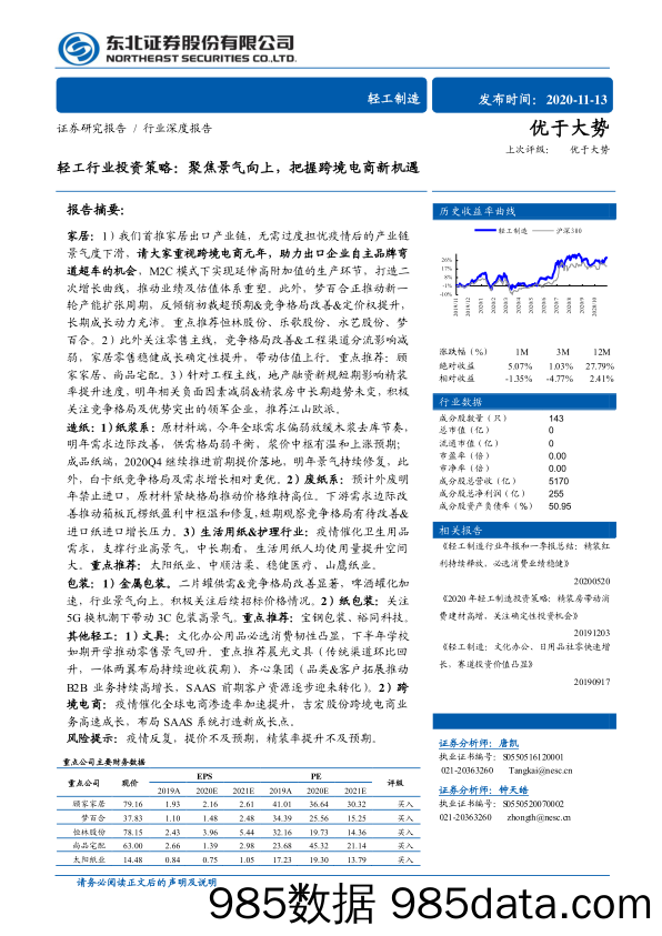 【跨境电商】轻工行业投资策略：聚焦景气向上，把握跨境电商新机遇-20201113-东北证券