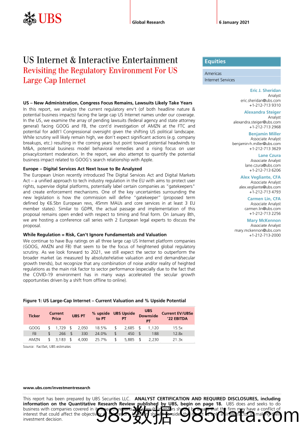 【影视综艺娱乐-研报】瑞银-美股-互联网服务业-美国互联网与互动娱乐：重新审视美国大型互联网企业的监管环境-2021.1.6