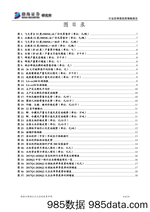 【食品饮料-研报】食品饮料行业四季度投资策略：中期业绩兑现，逻辑转向长期-20200914-渤海证券插图3