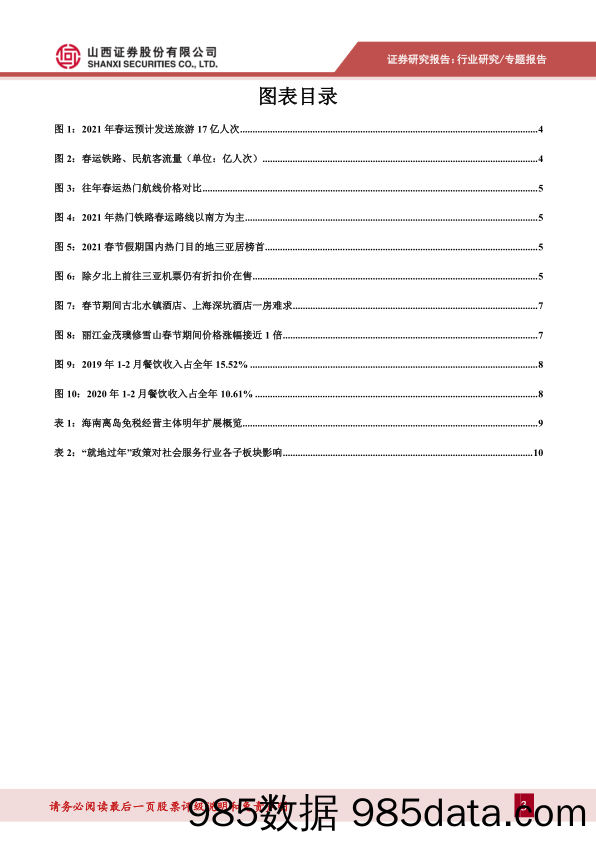 【文旅研报】社会服务专题研究：2021年春节旅游消费市场前瞻，就地过年对社服行业造成一定冲击，各子板块表现分化-20210128-山西证券插图2