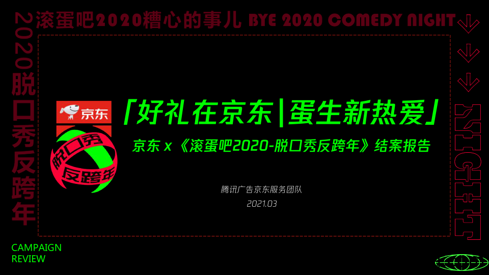 【电商策划】2021京东 x《滚蛋吧2020-脱口秀反跨年》营销结案