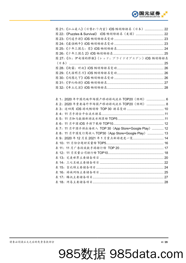 【游戏市场研报】游戏行业数据跟踪2020年第十一期：11月手游市场环比微降，全年规模同比增速达32.6%-20201219-国元证券插图3