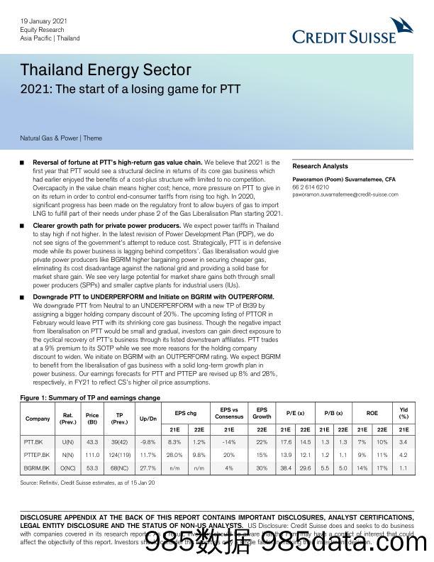 【游戏市场研报】瑞信-亚太地区-能源行业-泰国能源行业2021：PTT失败游戏的开始-2021.1.19