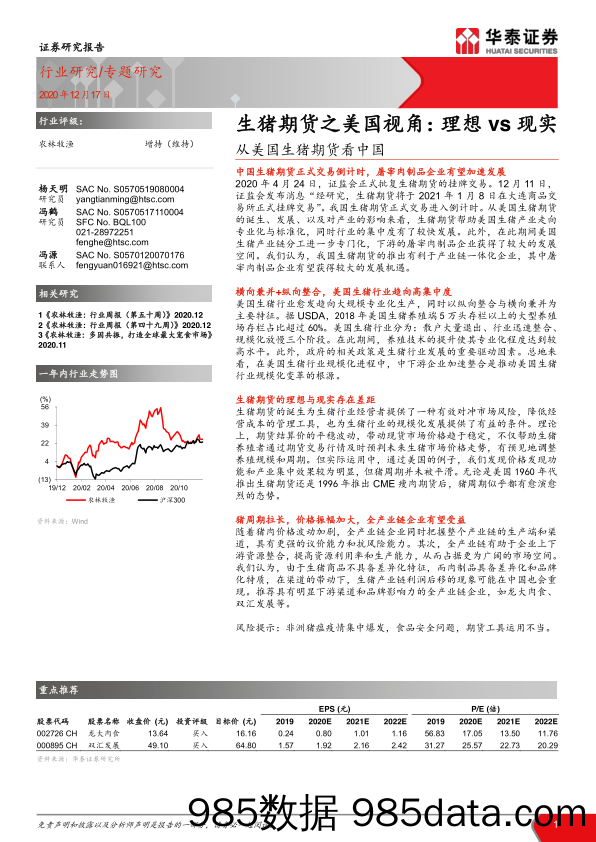 【农林牧渔-研报】农林牧渔行业从美国生猪期货看中国：生猪期货之美国视角，理想vs现实-20201217-华泰证券