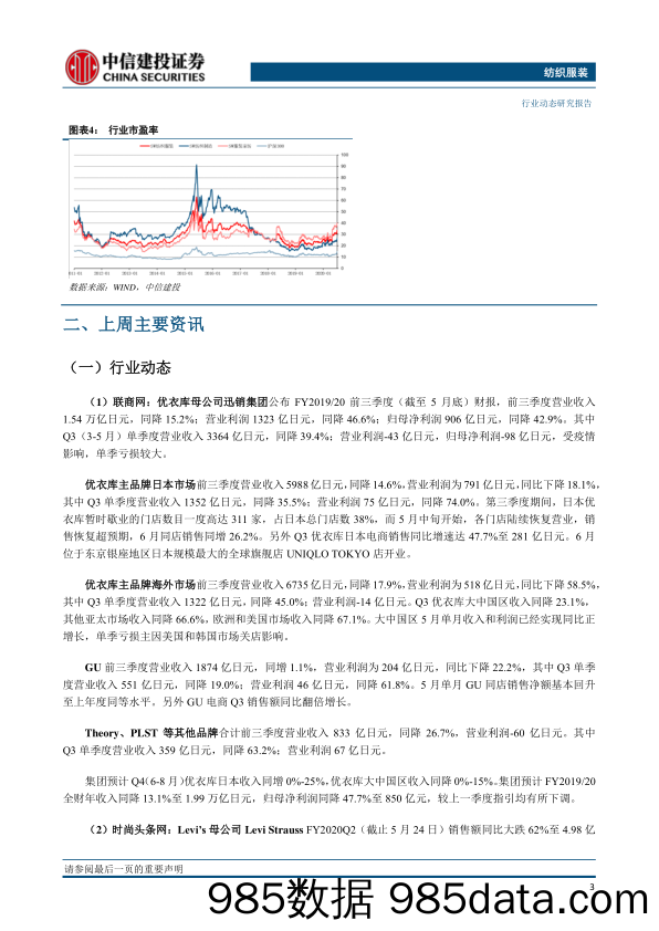 【服装服饰-市场研报】纺织服装行业：迅销FY1920Q3单季亏损，优衣库大中国区5月恢复正增长-20200713-中信建投插图3