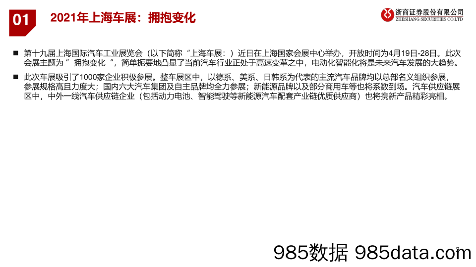 【新能源汽车研报】新能源汽车行业上海车展速览：电动智能正当时-20210423-浙商证券插图1