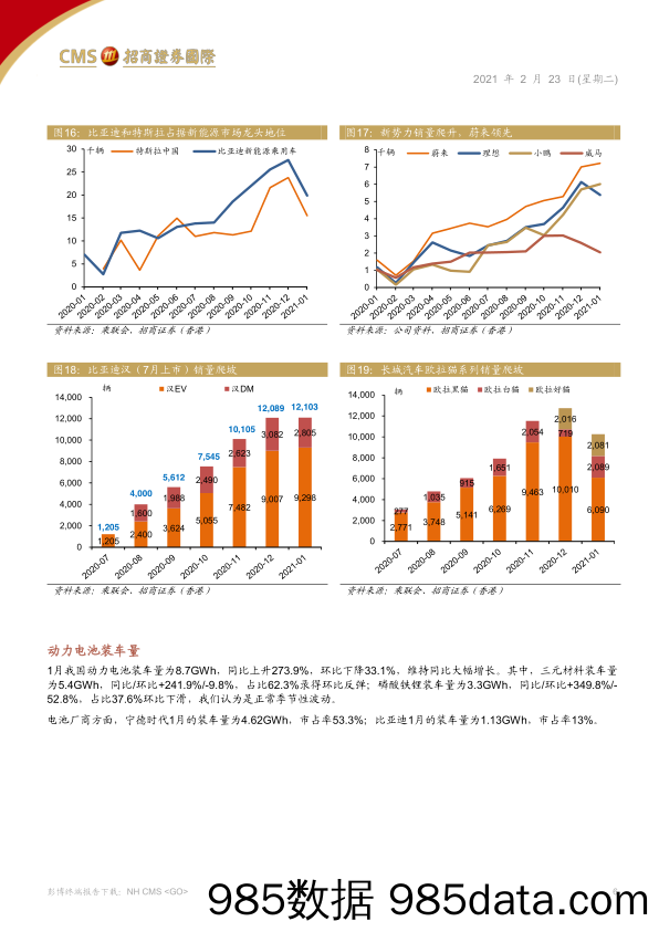 【新能源汽车研报】汽车汽配行业新能源月报：市场化驱动高增长，中国品牌高端化逆袭-20210223-招商证券（香港）插图5