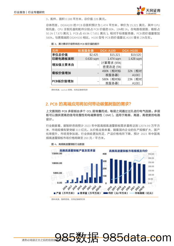 非金属新材料行业树脂系列1：Ai浪潮催生高频高速需求，碳氢树脂将如何发展？-240418-天风证券插图3