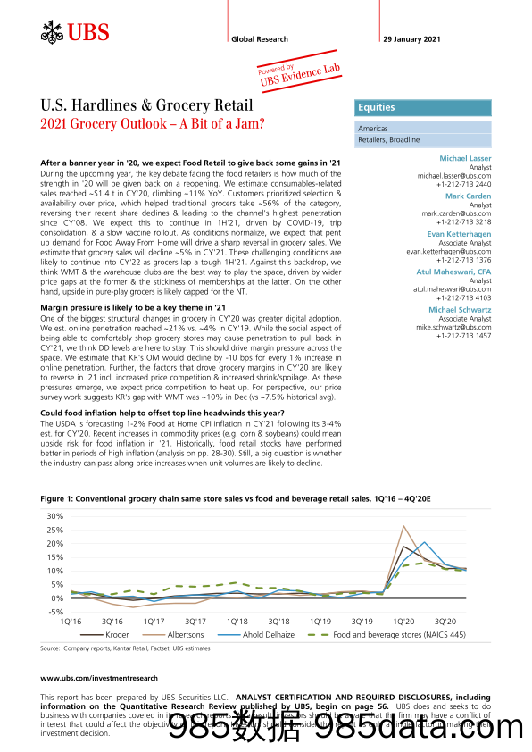 【零售 新零售-研报】瑞银-美股零售行业-2021年百货零售展望：有点拥挤？-2021.1.29