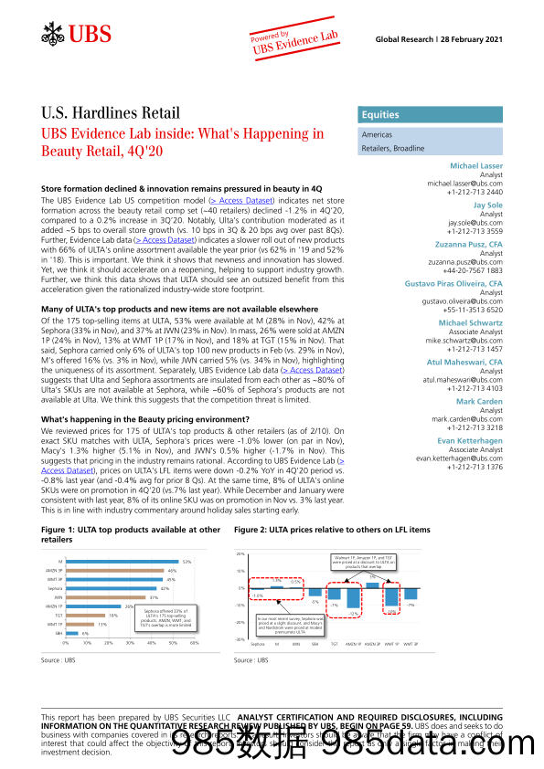 【零售 新零售-研报】瑞银-美股零售行业-美国硬线零售：2020年Q4美妆零售发生了什么？-2021.2.28