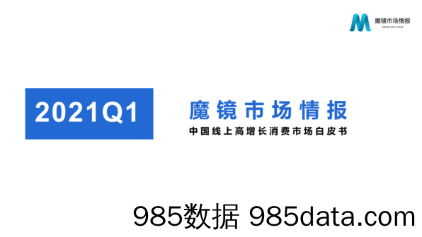 20210803-【线上】2021年Q1中国线上高增长消费市场白皮-魔镜市场情报-202104