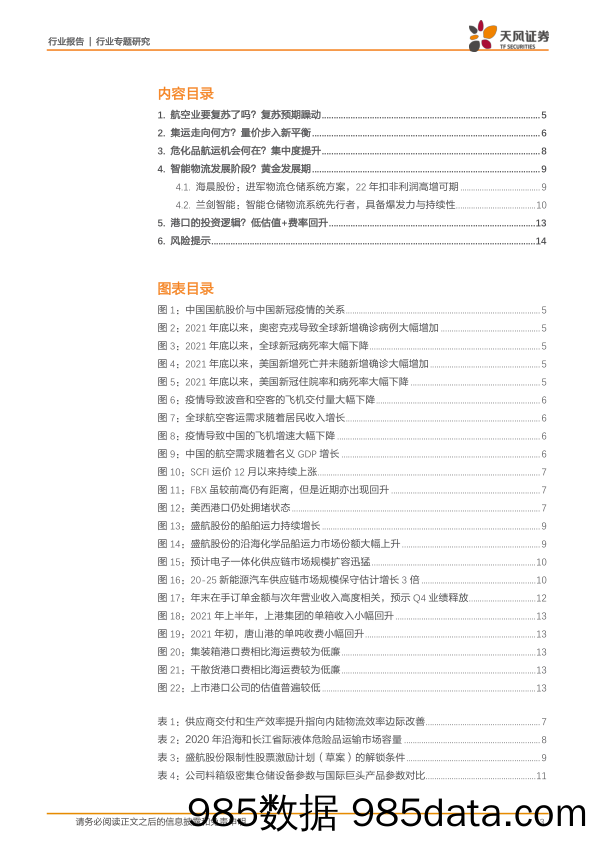 【疫情下市场报告】交通运输行业天风问答系列：疫情预期改善，航空和航运如何演变？-20220124-天风证券插图2
