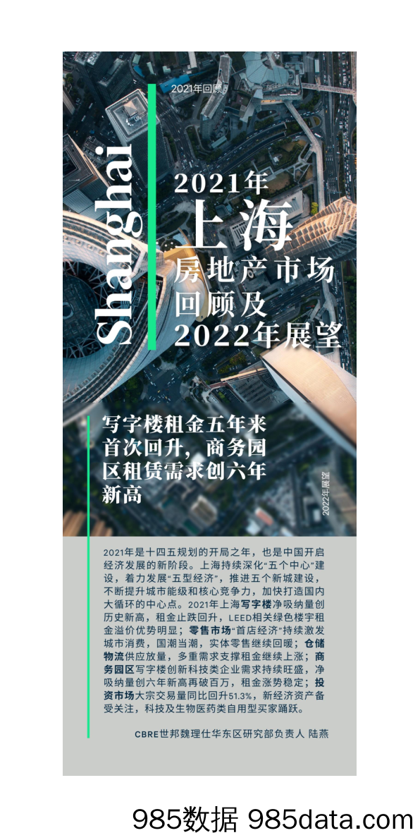 【地产市场研报】2021年上海房地产市场回顾与2022年展望