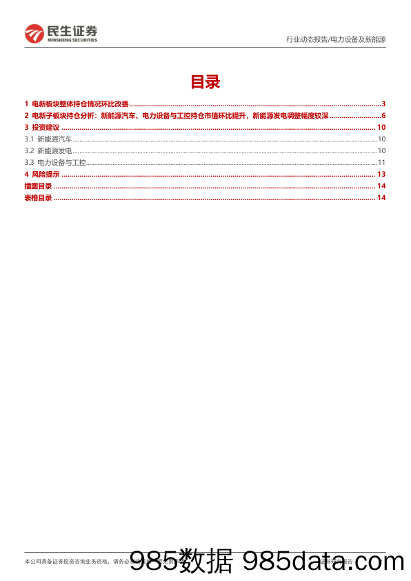 电新行业2024Q1基金持仓分析：乌云遮日终散去-240425-民生证券插图1