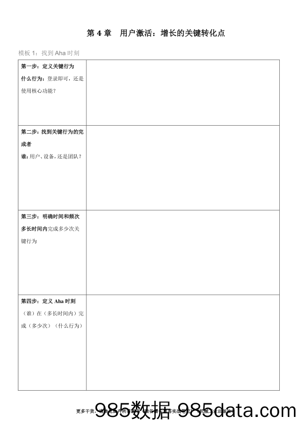 【私域运营SOP】第4章 用户激活：增长的关键转化点-模板