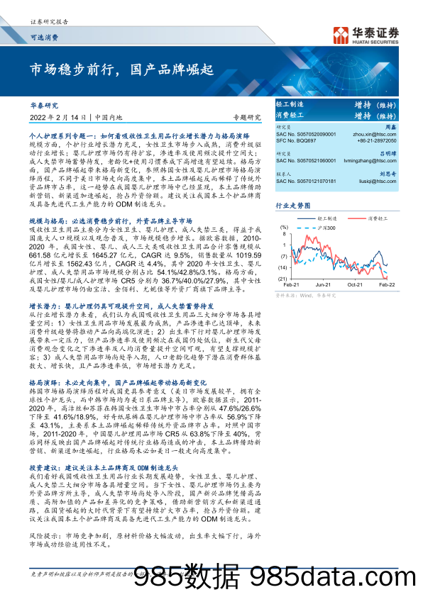 【品牌市场研报】可选消费行业专题研究：市场稳步前行，国产品牌崛起-20220214-华泰证券