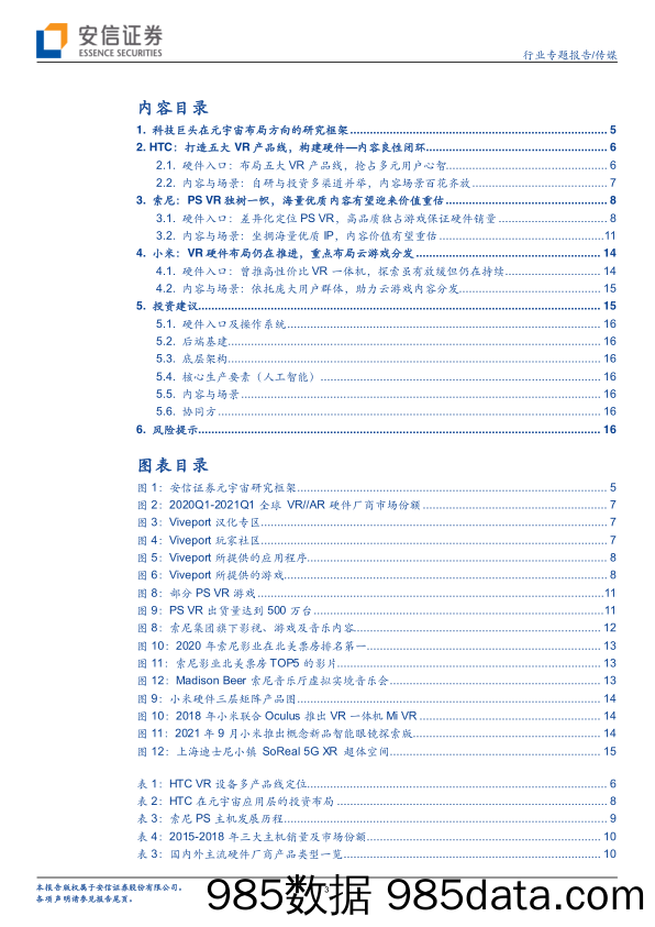 【元宇宙报告】传媒行业：科技巨头布局元宇宙系列报告13，HTC&索尼&小米，以硬件为始，构筑内容生态闭环-20211228-安信证券插图2