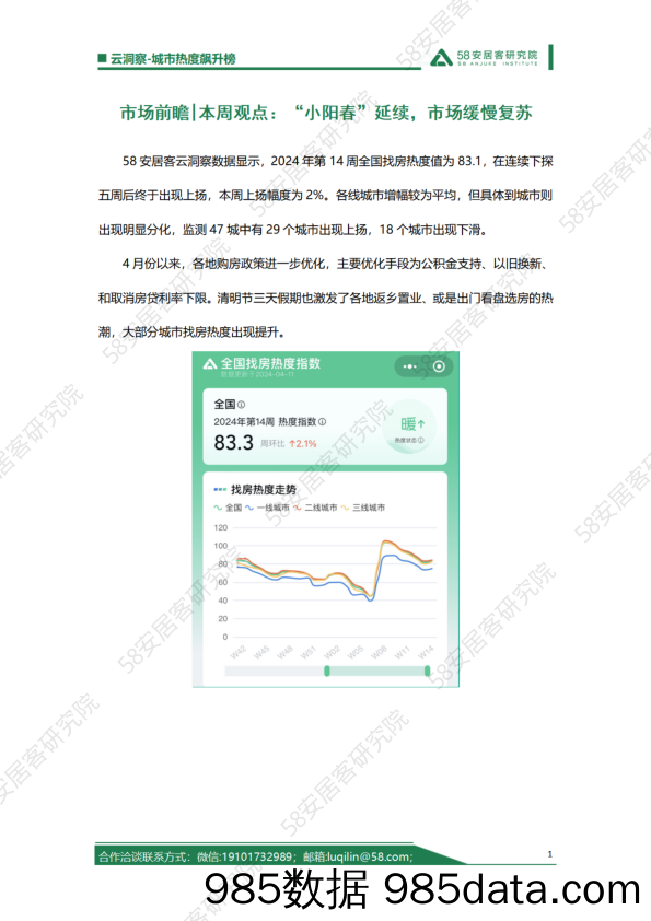 2024年第14周城市热度飙升榜