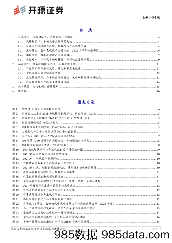 【股票基金市场】量化基金2021年度盘点：风格切换，业绩分化-20220119-开源证券插图1