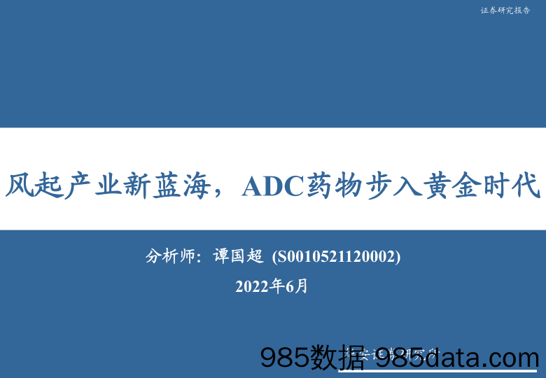 【医疗行业研报】医药行业：风起产业新蓝海，ADC药物步入黄金时代-20220621-华安证券