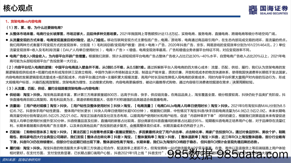 【电商市场研报】电商行业的红与黑：三大角度、91页对比分析框架，长坡厚雪，新老交锋-20211228-国海证券插图1