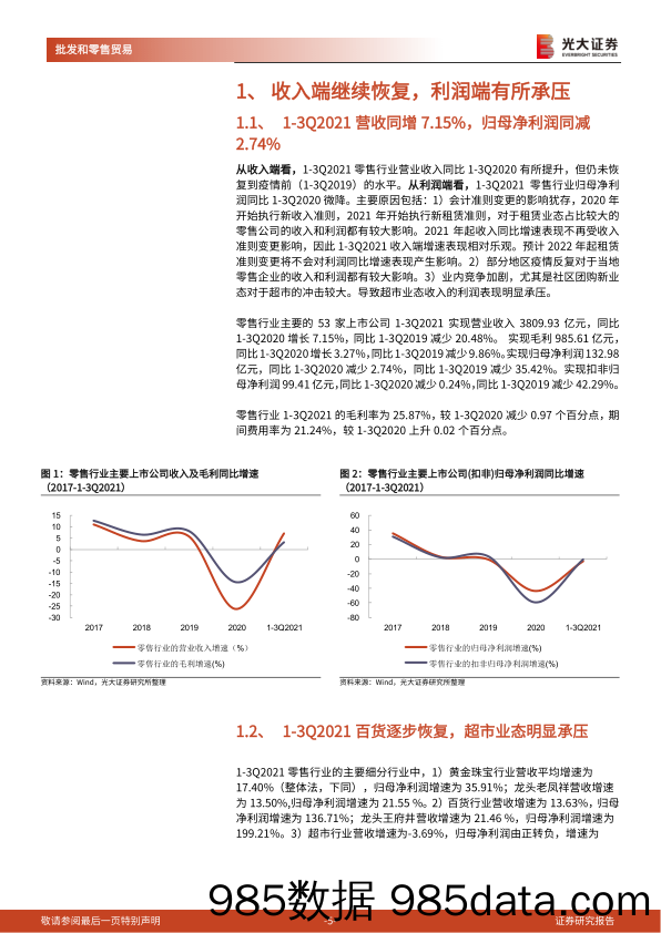 【零售研报】商贸零售行业2021年三季报总结：恢复进程边际趋缓，超市业态面临瓶颈-20211101-光大证券插图4