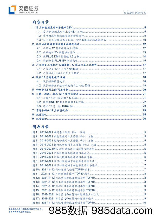 【新能源汽车研报】汽车行业12月交强险数据深度分析：非限购城市新能源渗透率持续提升-20220117-安信证券插图1