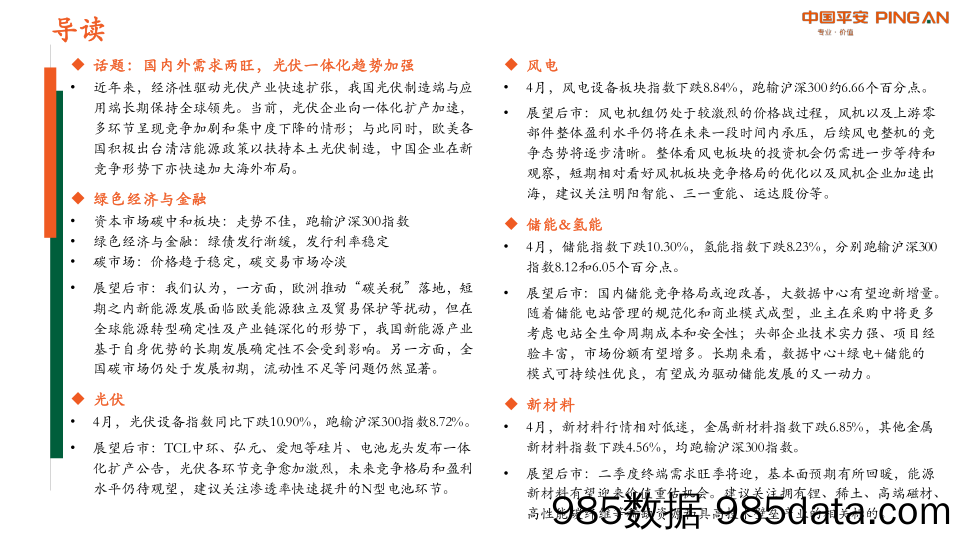 月酝知风之绿色能源与前瞻性产业2023年4月报：海外扶持本土制造， 国内光伏向一体化扩产加速-20230425-平安证券插图1