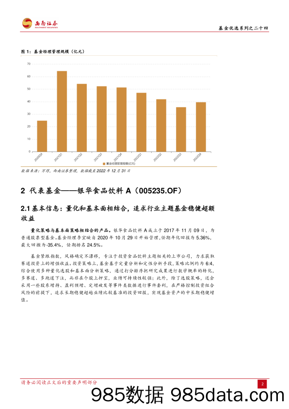 基金优选系列之二十四：银华食品饮料量化优选，量化与基本面相结合的长期稳健增强主题产品-20230428-西南证券插图5