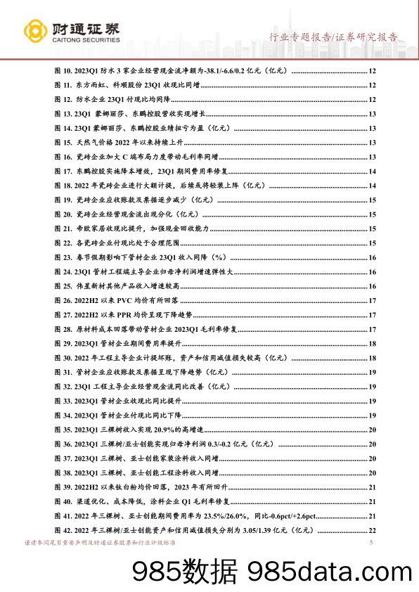 建材行业2022年年报及一季报总结：温和复苏是主节奏，至暗时刻已过-20230503-财通证券插图4