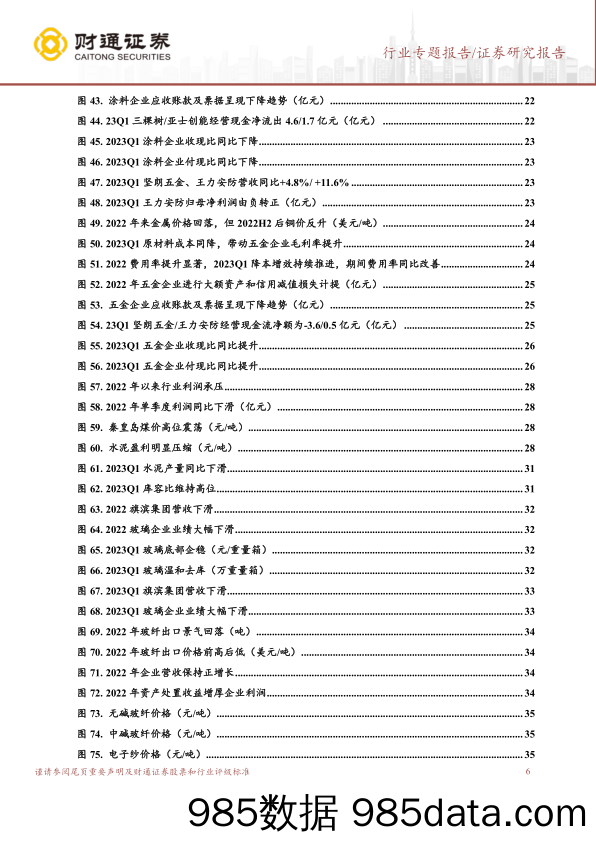 建材行业2022年年报及一季报总结：温和复苏是主节奏，至暗时刻已过-20230503-财通证券插图5