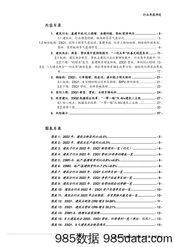 建筑行业2022年报暨2023一季报综述：分化延续、“一利五率”兑现良好，把握国企改革、“一带一路”及AI+建筑三主线-20230504-中泰证券插图2