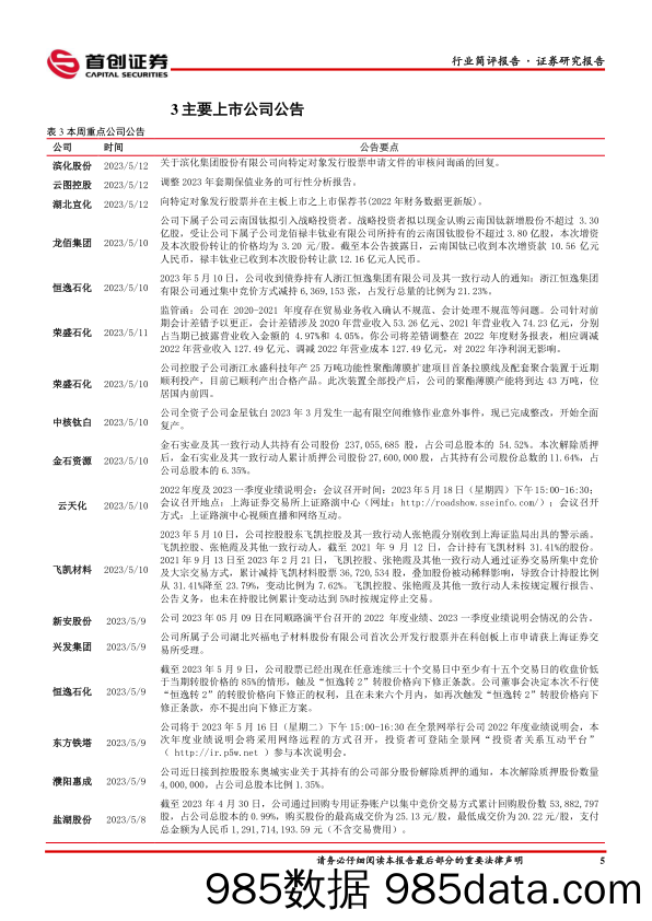 基础化工行业简评报告：化工品价格延续弱势，持续关注下游需求复苏进程-20230514-首创证券插图5