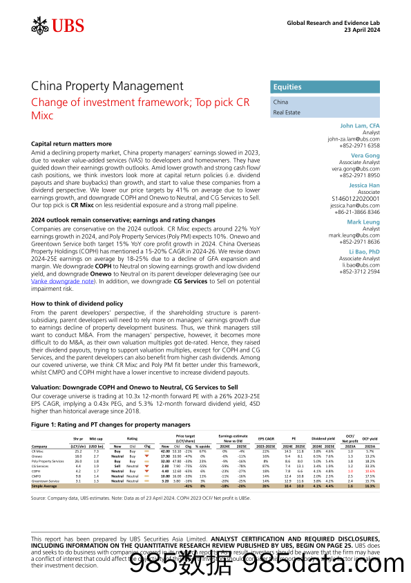 UBS Equities-China Property Management _Change of investment framework; T…-107762944插图