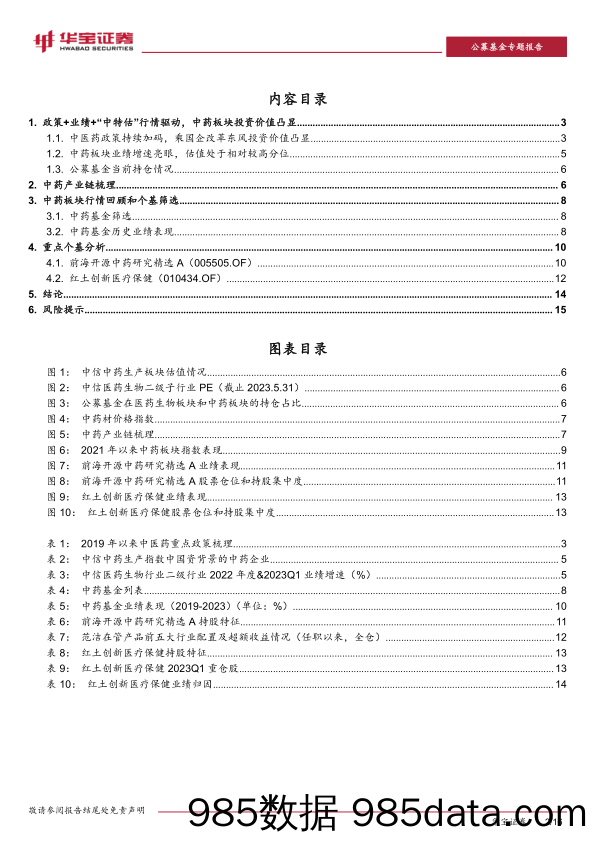 公募基金市场观察：政策、基本面与“中特估”共振，有哪些中药基金可以关注？-20230605-华宝证券插图1